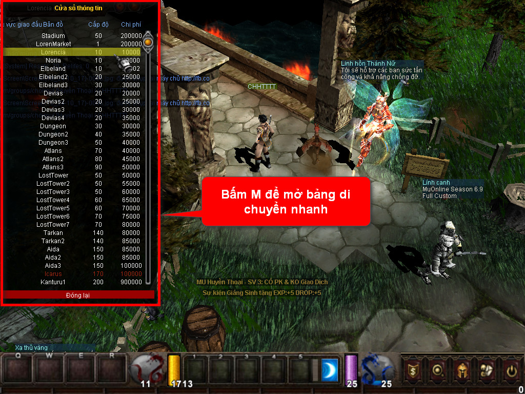 Chức năng chính của Game MU Thành Công Chức năng chính của Game MU Thành Công
